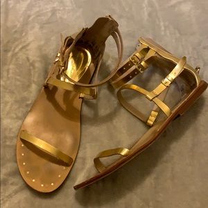 Zara Gold Gladiator Sandals